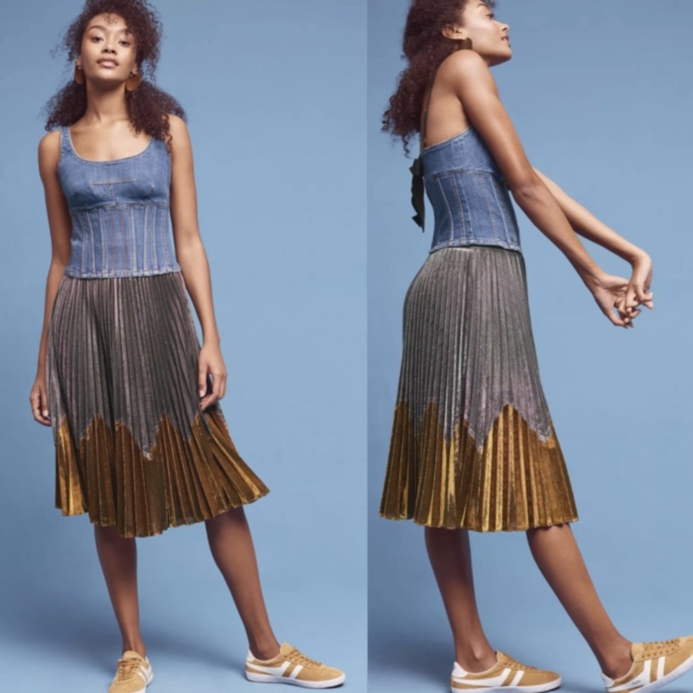 Anthropologie HD In Paris Magdalena Shimmer Skirt Size Small